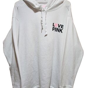 RARE VS PINK Originals Bling White Hoodie XL - Glitter Heart!